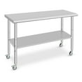 thumbnail image 1 of ChaoLink Stainless Steel Prep Table, 60 x 24 Inches Kitchen Work Tables with Wheels, NSF Commercial Worktable for Restaurant and HomeNo backsplash + wheels, 1 of 8