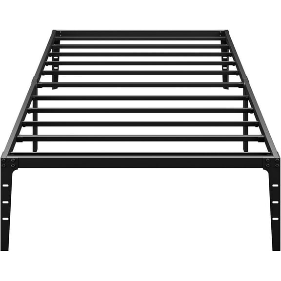 ChaoLink Twin Bed Frame 14-Inch Metal Bed Frame, Low Profile Platform Bed, Heavy Duty Mattress Foundation, No Box Spring Needed, Easy Assembly, Strong Bearing Capacity - Matte Black