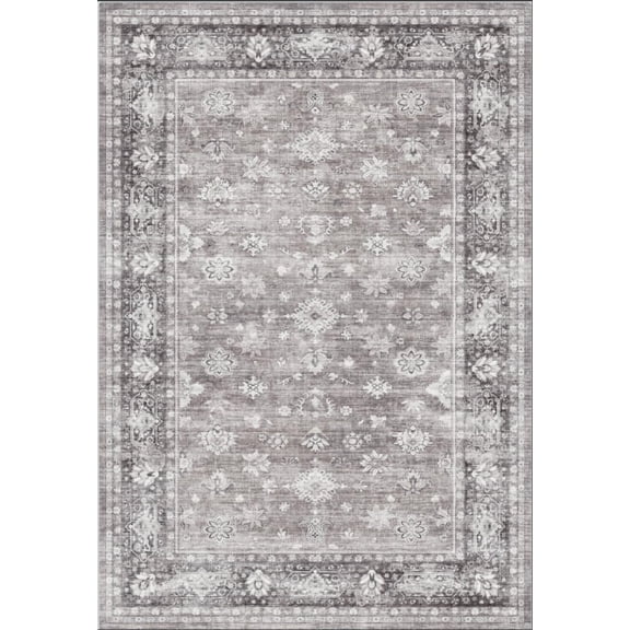 ChaoLink Washable 1150Gsm Velvet Pearl Velvet Back-Washed Folding Printed Carpet - Xm-Abstract-Deep Love, 8*10ft, Gray Tone
