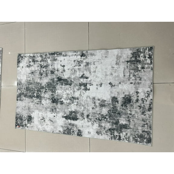 ChaoLink Washable 450Gsm Velvet (Total 1300Gsm) Pearl Velvet Cotton Tpr Backing Area Rug - Abstract - Fog And Clouds Grey, 9*12ft Washed and Folding Carpet