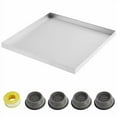 thumbnail image 1 of ChaoLink Washing Machine Pan 32inx 30inx2in Heavy Duty 304 Stainless Steel Washing Machine Tray with 4 Pcs Anti-Vibration Washing Machine Feet, Washer Pan, No Holewith water outlet, 1 of 8
