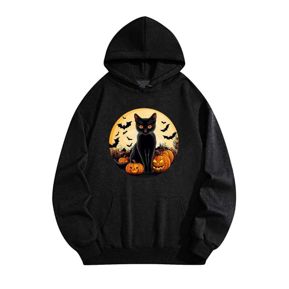 Chaoheng 2025 Essentials Hoodie Unisex Halloween Print Hoodie,Cozy Pullover with Drawstring,Fall Graphic Sweatshirt