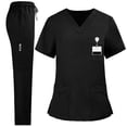thumbnail image 1 of Chaoheng Nurse Uniform Scrub Sets Women's Drawstring Waist Scrub Pants Set Loose Medical Work Uniform, 1 of 4