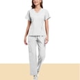 thumbnail image 1 of Chaoheng Nurse Uniform Scrub Sets Women's Short Sleeve V-Neck Scrub Set Hospital Medical Uniform for Doctors & Nurses, 1 of 3