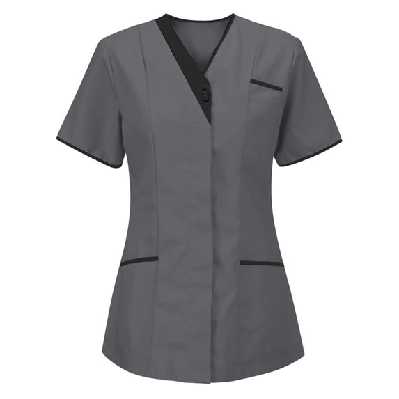 Chaoheng Nurse Uniform Scrub Sets Women's V-Neck Medical Scrub Short Sleeve Top Clinic Uniform for Healthcare Professionals