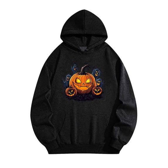Chaoheng Oversized Hoodies for Women Unisex Halloween Print Hoodie,Cozy Pullover with Drawstring,Fall Graphic Sweatshirt
