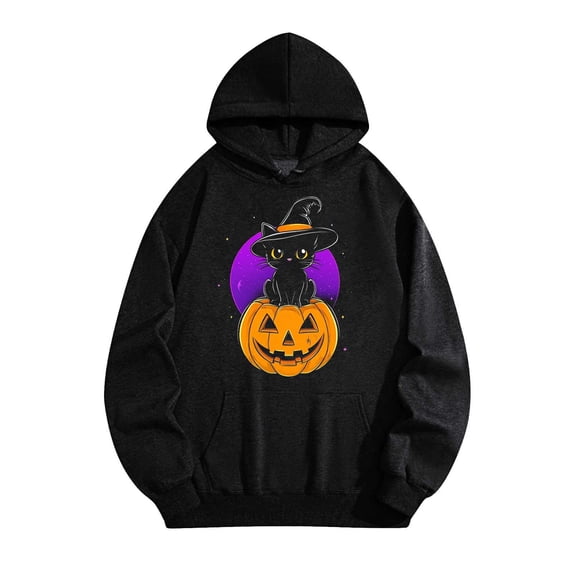 Chaoheng Women Hoodies under $10.00 Unisex Halloween Print Hoodie,Cozy Pullover with Drawstring,Fall Graphic Sweatshirt