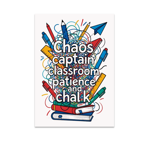 Chaos Captain Classroom Patience and Chalk - Teacher Decor - 13x19 Poster Print