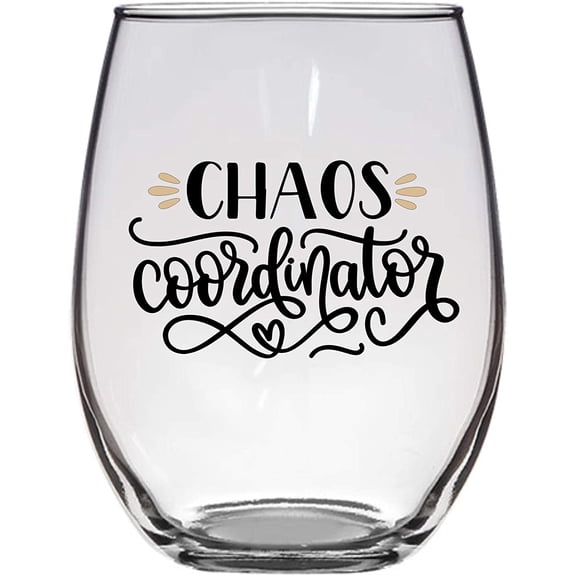 Chaos Coordinator 21 Oz Wine Glass, Mom Gift, Teacher Gift, Teacher Wine Glass