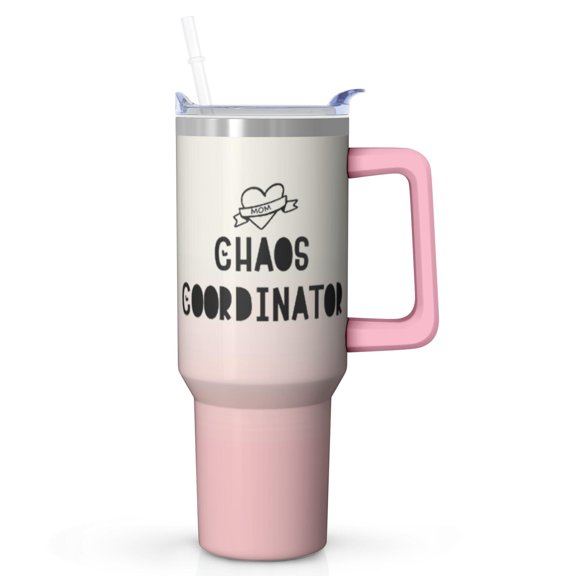 Chaos Coordinator 40oz Stainless Tumbler Gift - Double Wall Insulated Cup with Straw, Funny Saying for Women, Boss, Coworker, Teacher, Nurse, Mom, Unique Present Idea