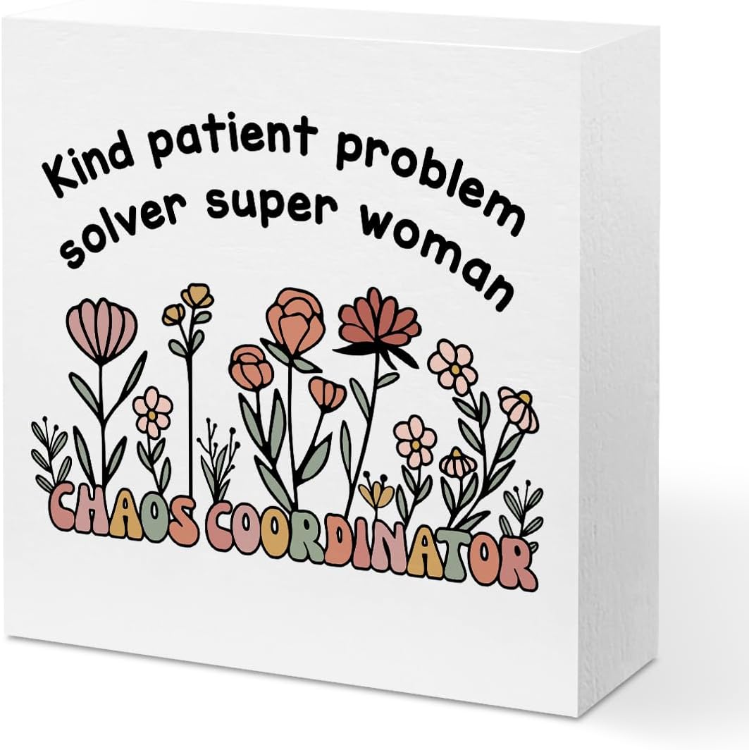 Chaos Coordinator Gifts Office Decor，Teacher Appreciation Gifts Wooden