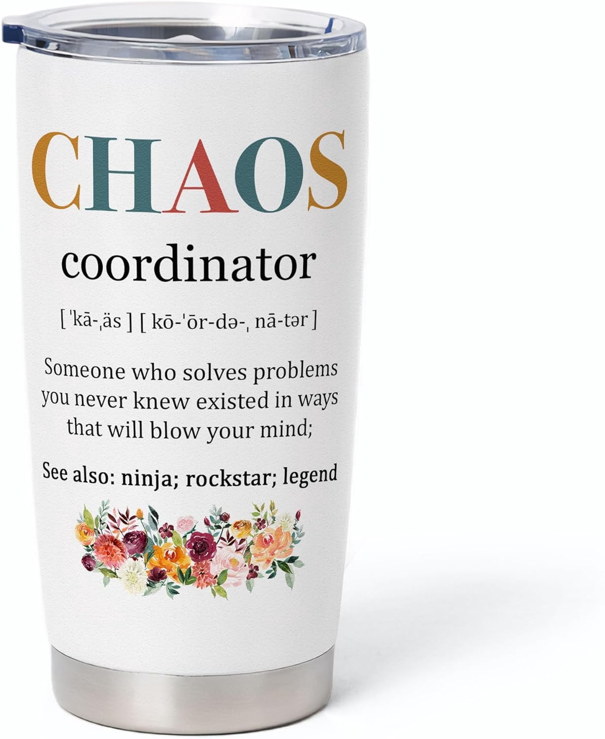 Aazon.co | HOISBES Chaos Coordinator gifts - Chaos Coordinator Travel ug with Straw for o