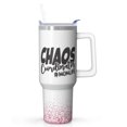 thumbnail image 1 of Chaos Coordinator Inspired Tumbler Gift - 40 Ounce Stainless Steel Insulated Cup, With Straw, Funny Present for Women, Boss, Coworker, Teacher, Nurse, Mom, Wife, Unique, 1 of 5