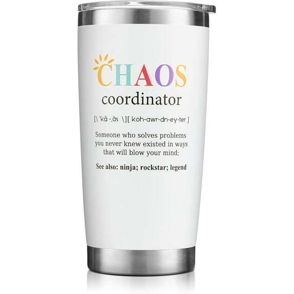 Chaos Coordinator Mug, Birthday Gifts for Women, Boss, Coworker, Nurse, Assistant, Mom. Teacher Appreciation, Thank You Gifts, Administrative Professional Day Gifts. 20 Oz White