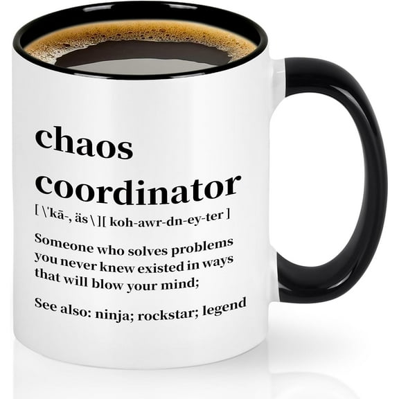 Chaos Coordinator Mug, Chaos Coordinator Gifts, Office Gifts for Coworkers, Boss Mug, Office Coordinator Mug, Coffee Mugs for Women, Teacher/Coworker/Boss Gifts for Women, 11Oz