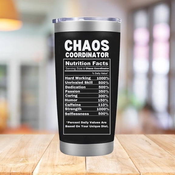 Chaos Coordinator Nurse Gifts 20 oz Tumbler, School Nurse Appreciation Gifts, Nurse Gifts for Women, Nurse Week Gifts Coffee Mug Cup, Nurse Graduation Gifts, Nurses Day Gifts - Black