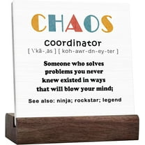 Chaos Coordinator Office Thank You Gifts For Women Ceramic Desk Sign Desk Decor, Boss Lady Teacher Nurse Coworker Gifts Sign Decorations For Home Office Wall Tabletop Shelf Decor