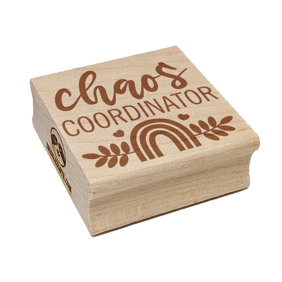 Chaos Coordinator Rainbow Square Rubber Stamp Stamping Scrapbooking Crafting - Small 1.25in
