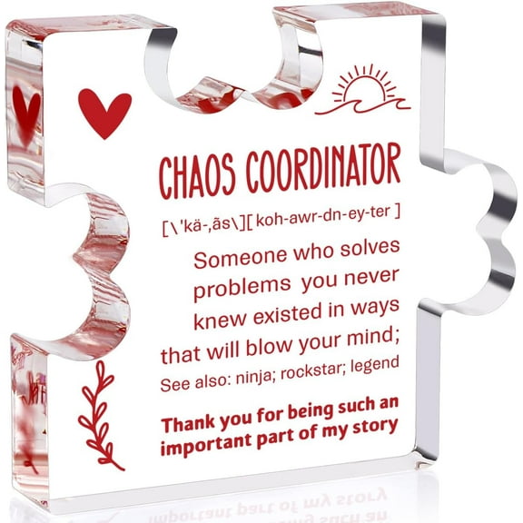 Chaos Coordinator Thank You Gifts Bday Gifts for Office Staff Appreciation Gift Acrylic Decor Table Signs