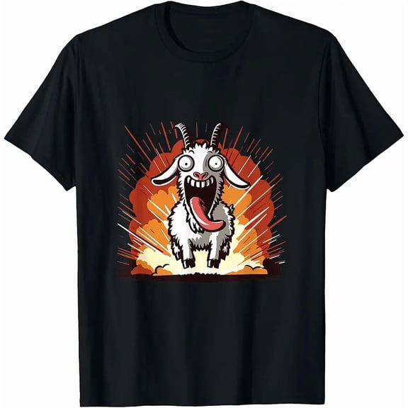 Chaos Goat Explosion Funny Gamer Farm Animal Simulation Unisex T-Shirt, up to Size 5XL