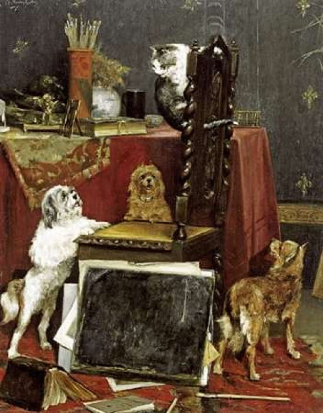 Chaos In The Studio Canvas Art - Charles Van Den Eycken (22 x 28)