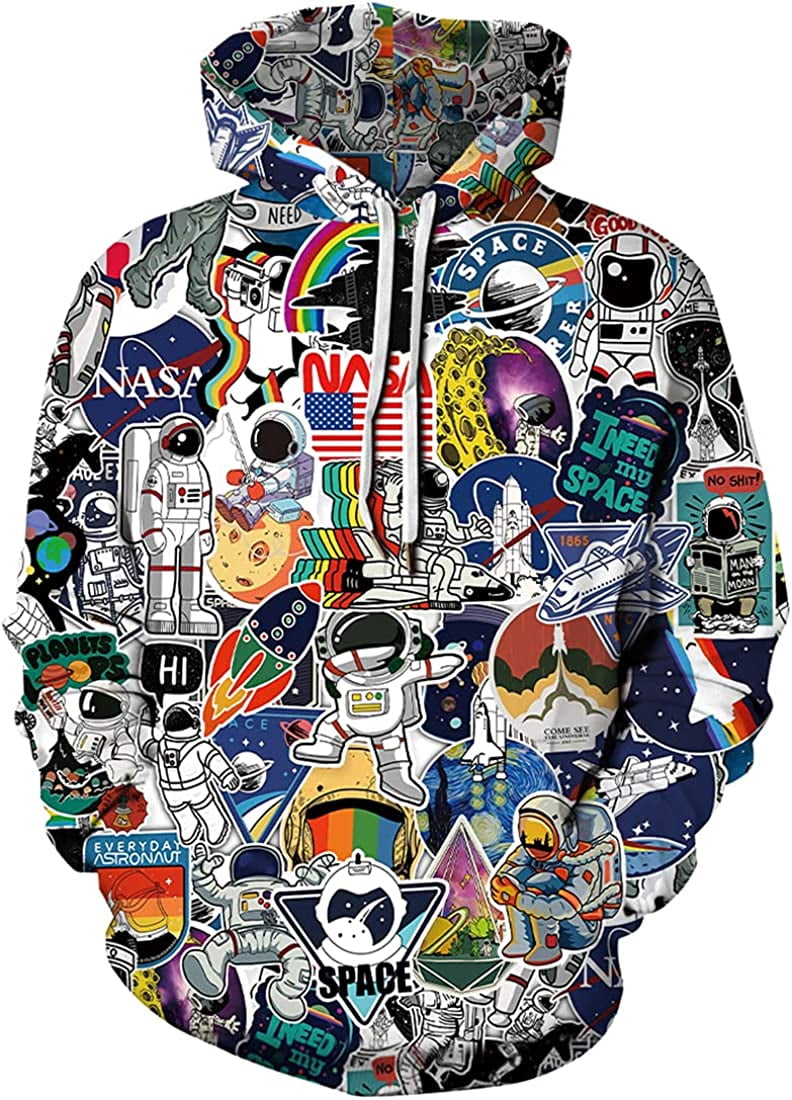 Chaos World Men's Novelty Hoodie Long Sleeves 3D Funny Graphic Print