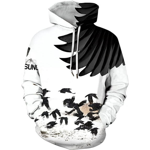 Chaos World Men's Novelty Hoodie Long Sleeves 3D Funny Graphic Print Sweatshirt Pullover