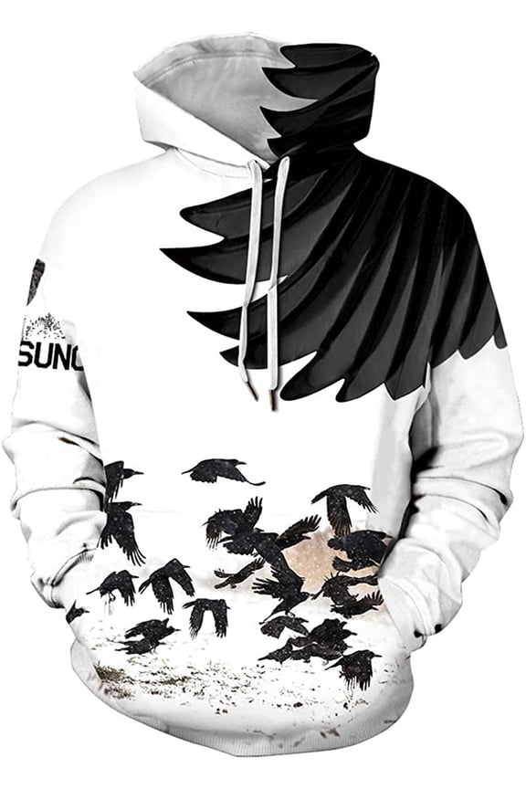 Men's Novelty Hoodie Long Sleeves 3D Funny Graphic Print Sweatshirt Pullover