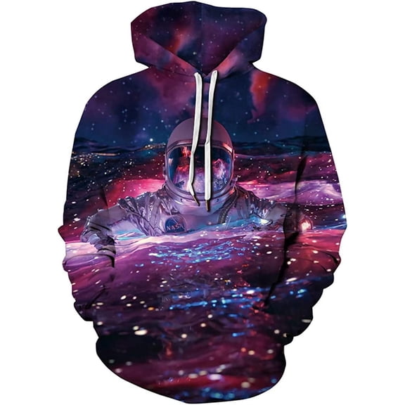 Chaos World Men's Novelty Hoodie Long Sleeves 3D Funny Graphic Print Sweatshirt Pullover