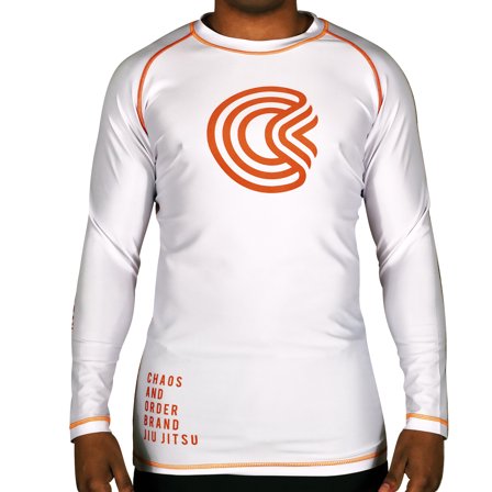 Chaos and Order Base Label V2 Long Sleeve BJJ Rashguard - Large - White