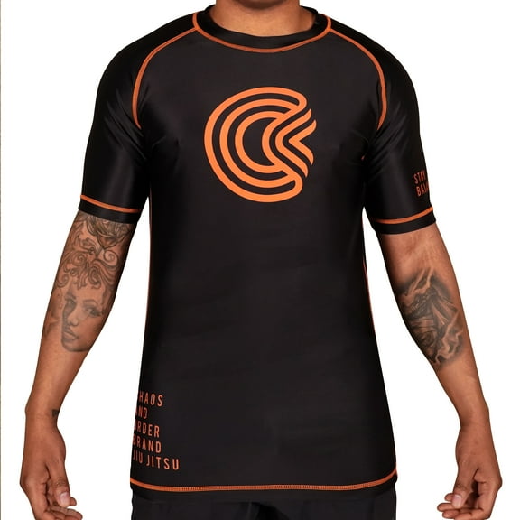 Chaos and Order Base Label V2 Short Sleeve BJJ Rashguard - Large - Black