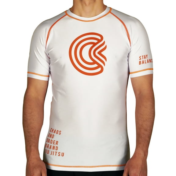 Chaos and Order Base Label V2 Short Sleeve BJJ Rashguard - Medium - White