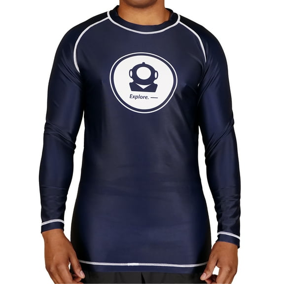 Chaos and Order Explorer Series Aquanaut Long Sleeve Rashguard - Large - Navy