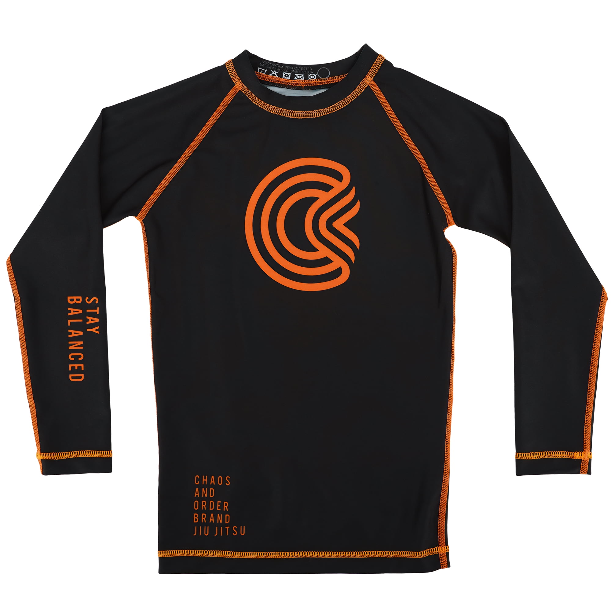 Chaos and Order Kid's Base Label V2 Long Sleeve BJJ Rashguard - XL