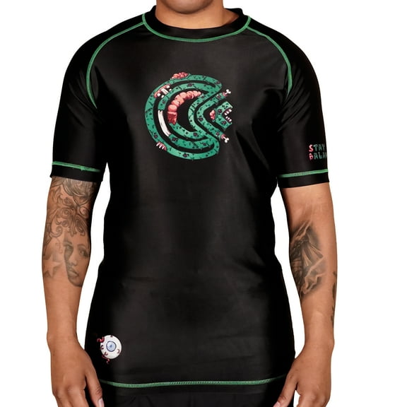 Chaos and Order Zombie Short Sleeve BJJ Rashguard - Large - Black