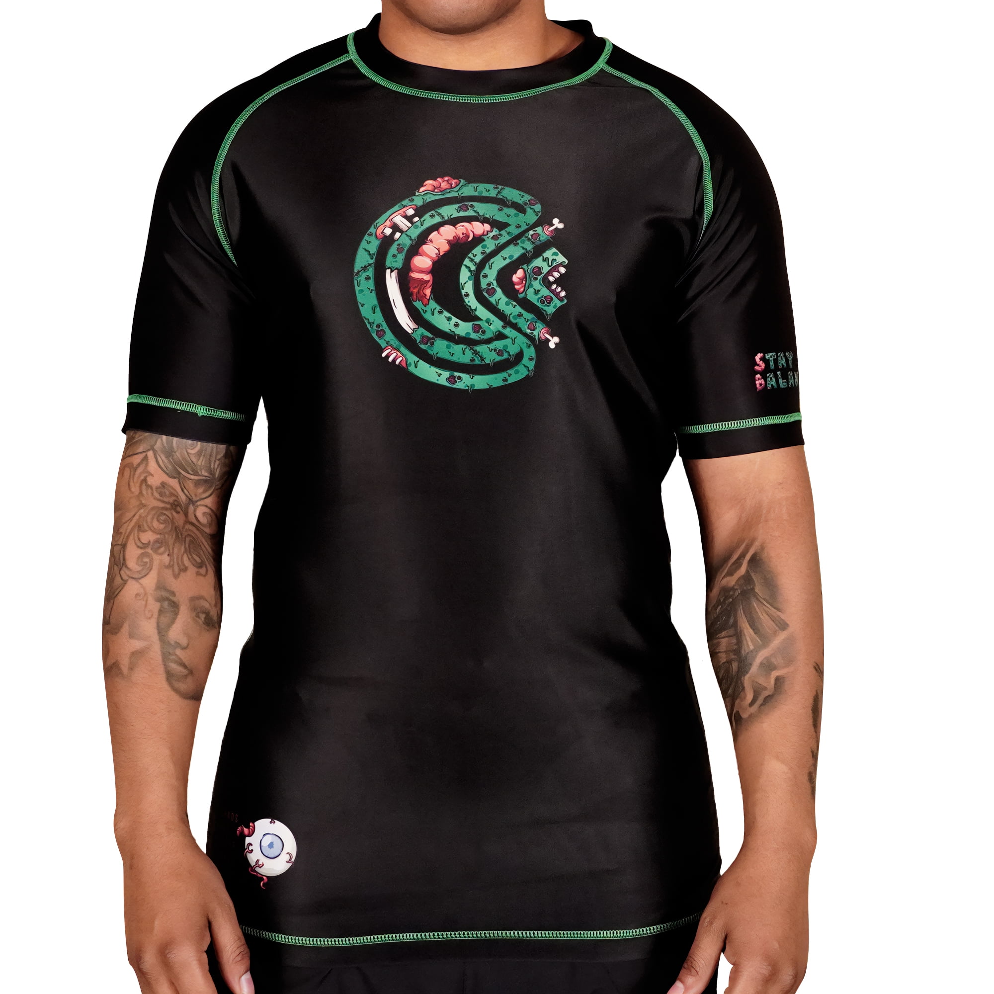Zombie Rash Guard Design Chaos and Order Zombie Short Sleeve BJJ Rashguard - XL - Black ...