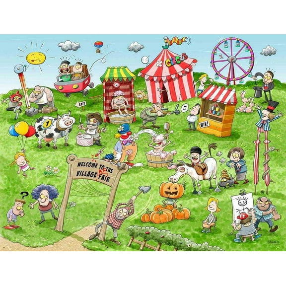 Chaos at the Village Fair, a 1000-piece Puzzle by Map Marketing