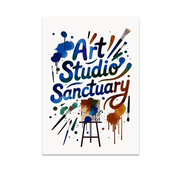 Chaotic Art Studio Sanctuary Poster - Art Enthusiast - 13x19 Poster Print