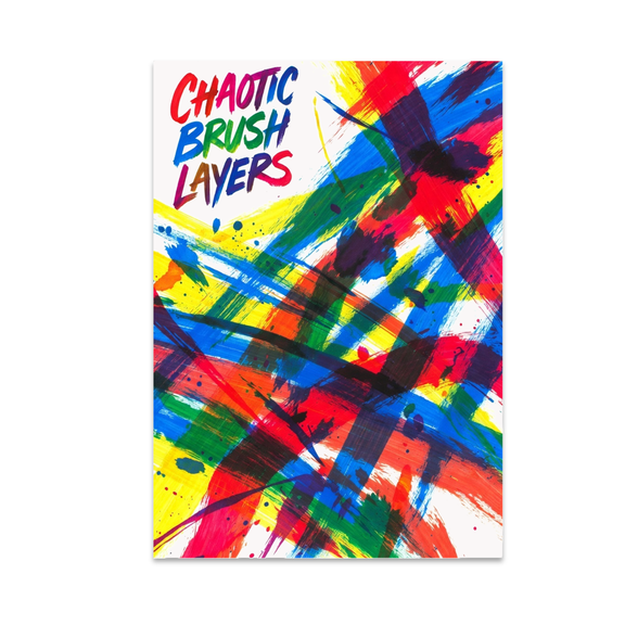 Chaotic Brush Layers Wall Art - Modern Decor Enthusiast - 13x19 Poster Print