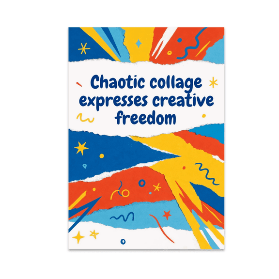 Chaotic Collage Expresses Creative Freedom - Art Enthusiast - 13x19 Poster Print
