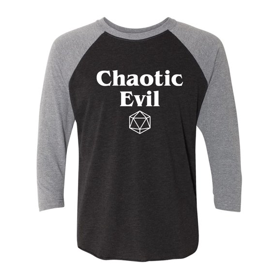 Chaotic Evil Unisex 3/4 Sleeve Baseball Raglan Tee