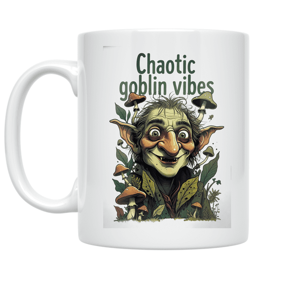 Chaotic Goblin Vibes Design - Fantasy Enthusiast - 11 oz Ceramic Coffee Mug