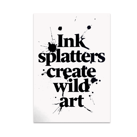 Chaotic Ink Splatter Wall Art - Experimental Art Lovers - 13x19 Poster Print