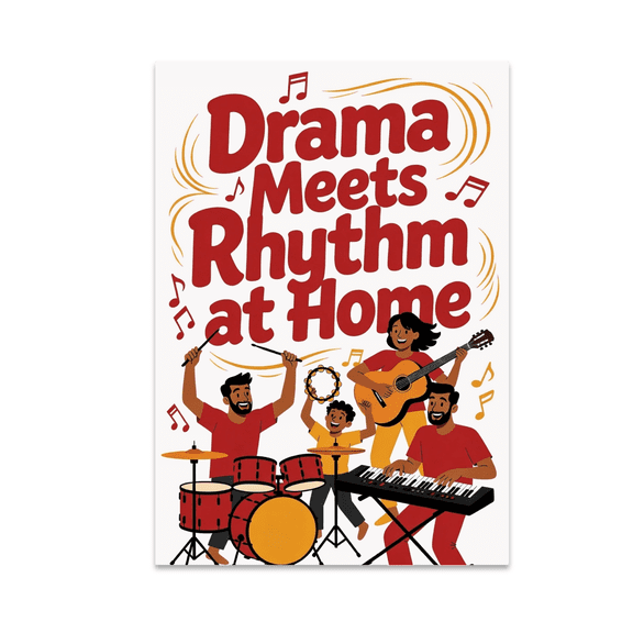 Chaotic Music Decor - Family Music Humor - 13x19 Poster Print