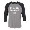 thumbnail image 1 of Chaotic Neutral Unisex 3/4 Sleeve Baseball Raglan Tee, 1 of 2