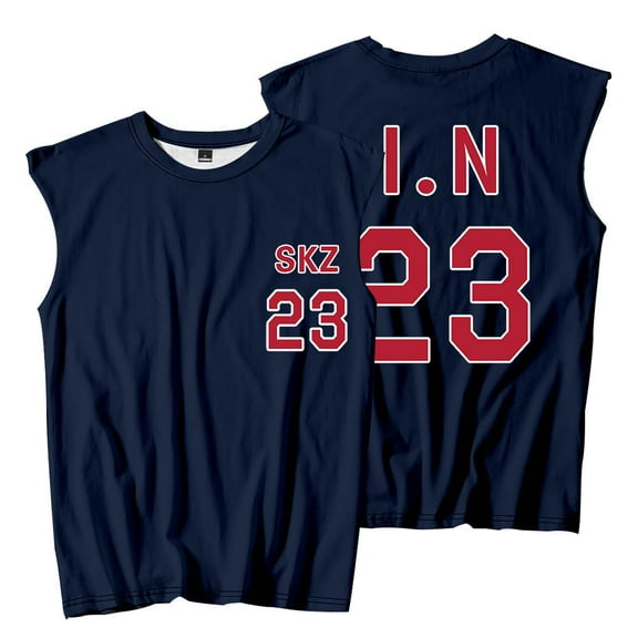 Chaotic SKZ Baseball Team Jersey Sleeveless T-Shirts Dominate World Tour Merch Unisex Streetwear Tee