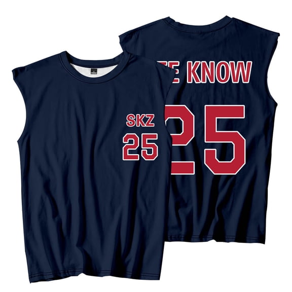Chaotic SKZ Baseball Team Jersey Sleeveless T-Shirts Dominate World Tour Merch Unisex Streetwear Tee