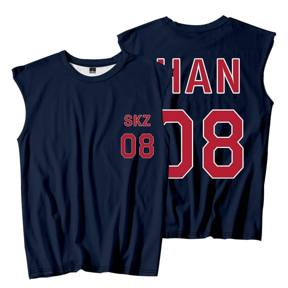 Chaotic SKZ Baseball Team Jersey Sleeveless T-Shirts Dominate World Tour Merch Unisex Streetwear Tee