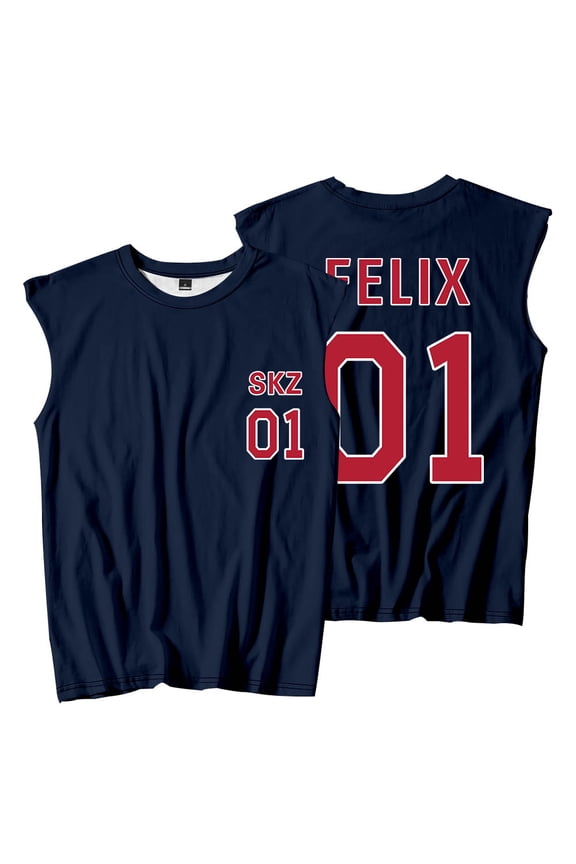 Chaotic SKZ Baseball Team Jersey Sleeveless T-Shirts Dominate World Tour Merch Unisex Streetwear Tee