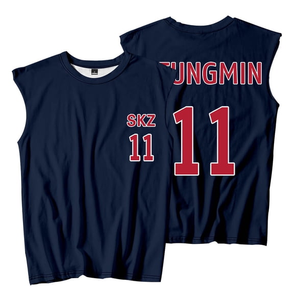 Chaotic SKZ Baseball Team Jersey Sleeveless T-Shirts Dominate World Tour Merch Unisex Streetwear Tee
